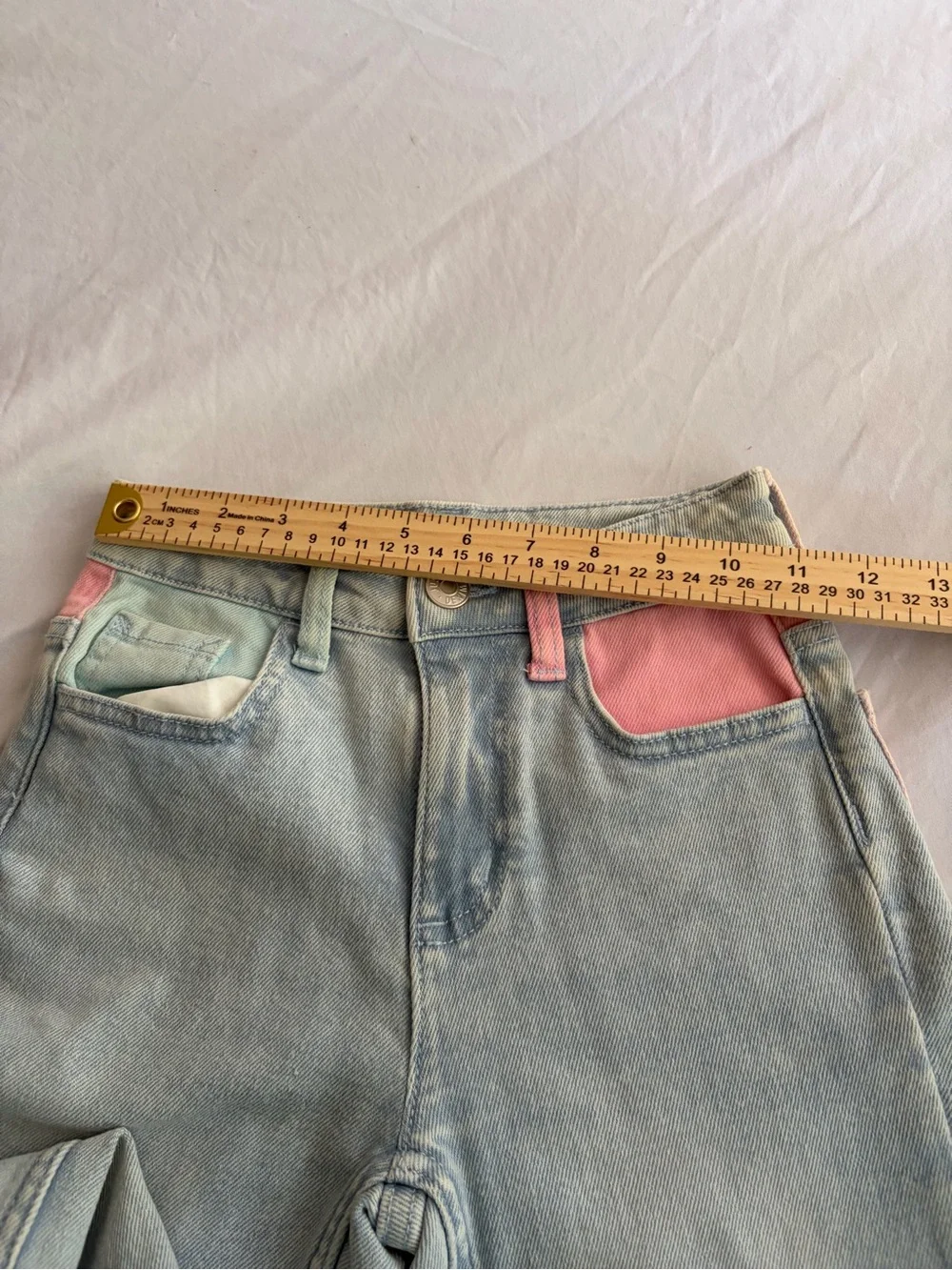 Justice Y2K Blue Denim Jacket (M)  & Jeans (size 8)with Pink Bear Patches NWT